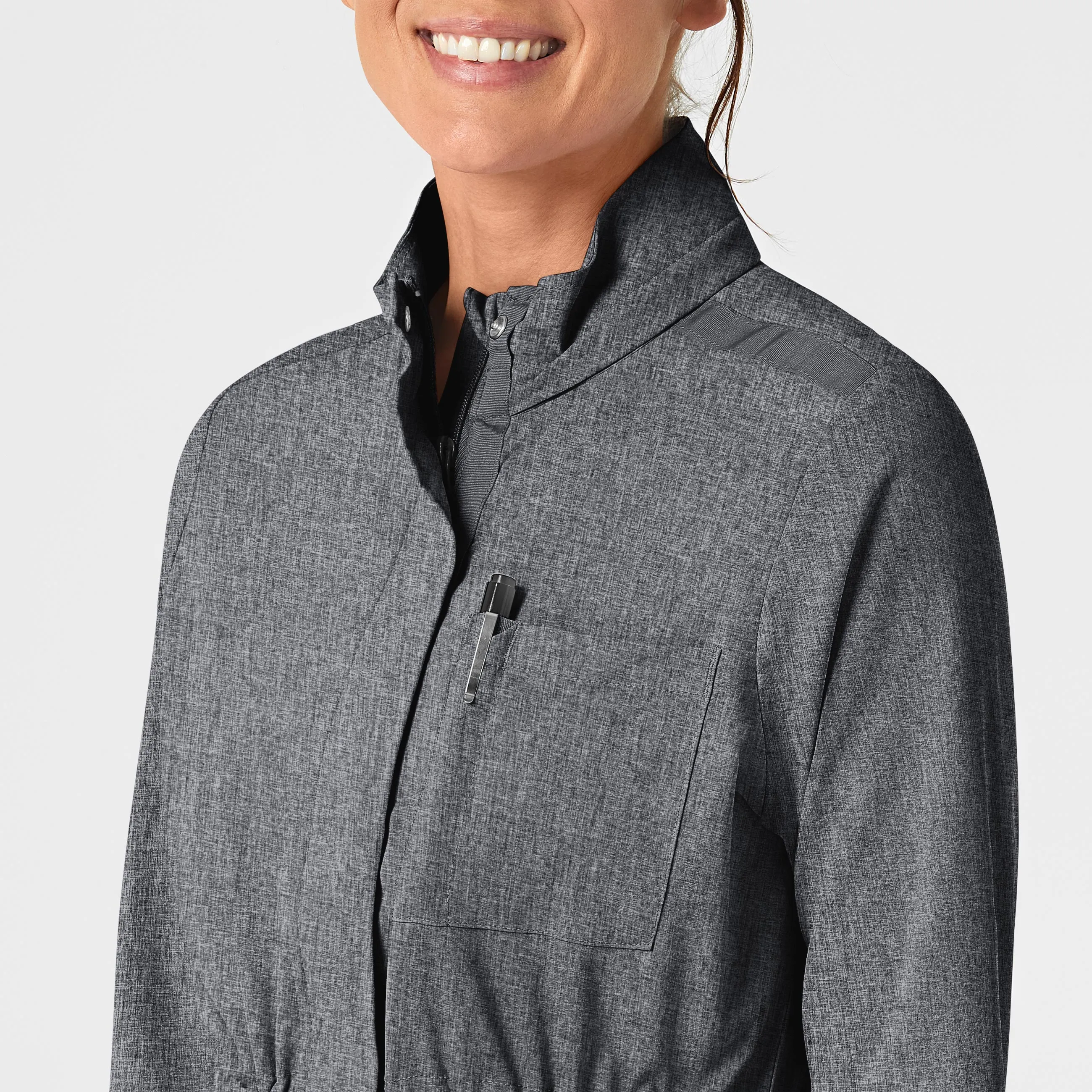 RENEW Women's Convertible Hood Fashion Jacket - Grey Heather