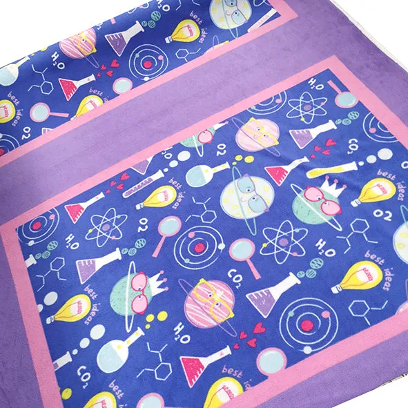 Science on Blue Printed Polar Fleece Design 19 - 1.28M Panel