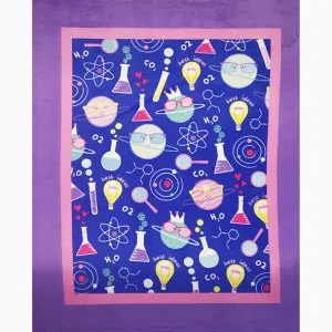 Science on Blue Printed Polar Fleece Design 19 - 1.28M Panel