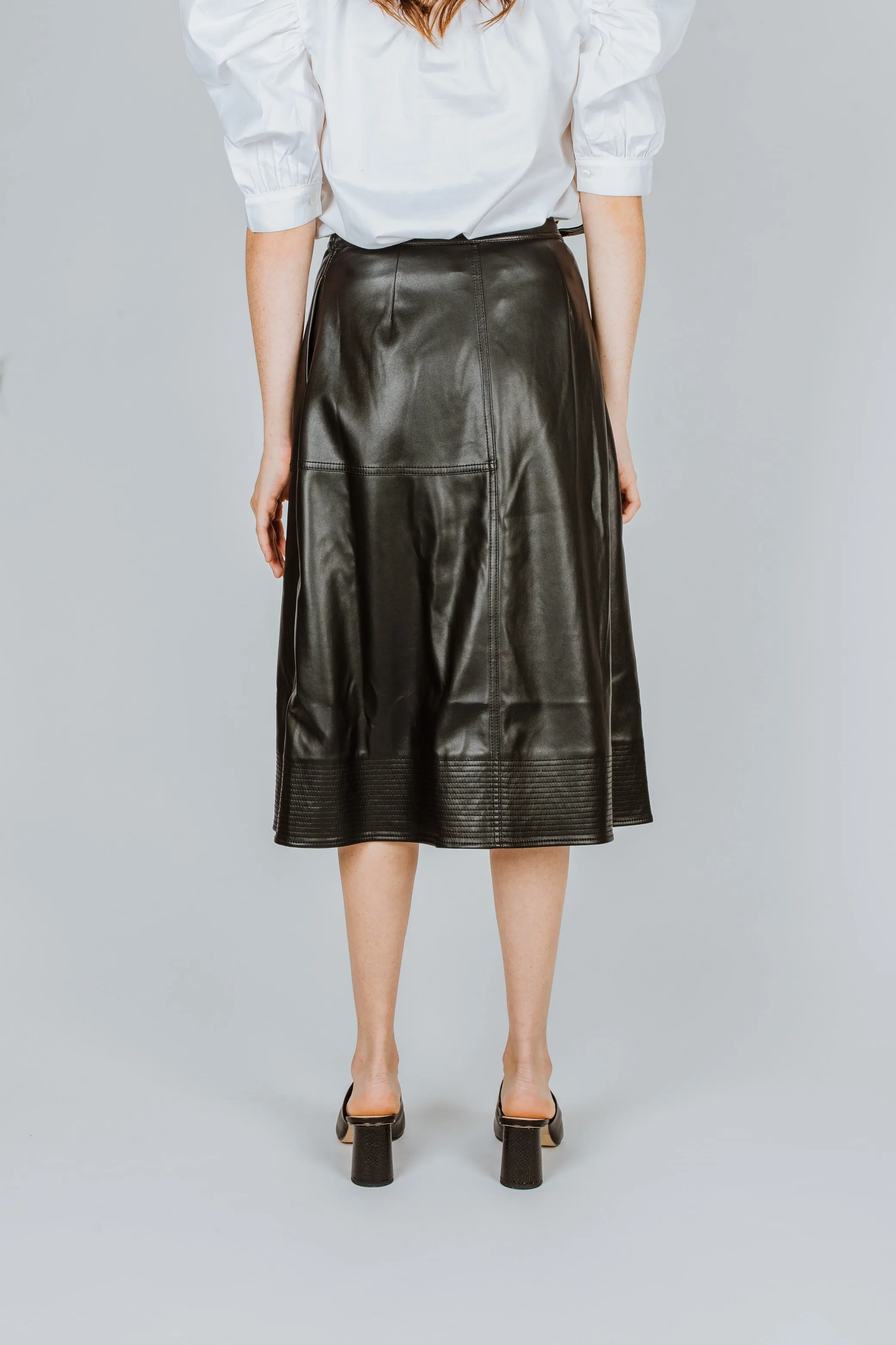 Simkhai Bia Vegan Leather Wrap Skirt