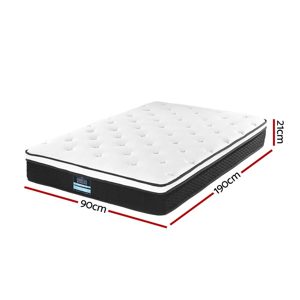 Single - Euro Top - Bonnell Spring Mattress - 21cm Thick