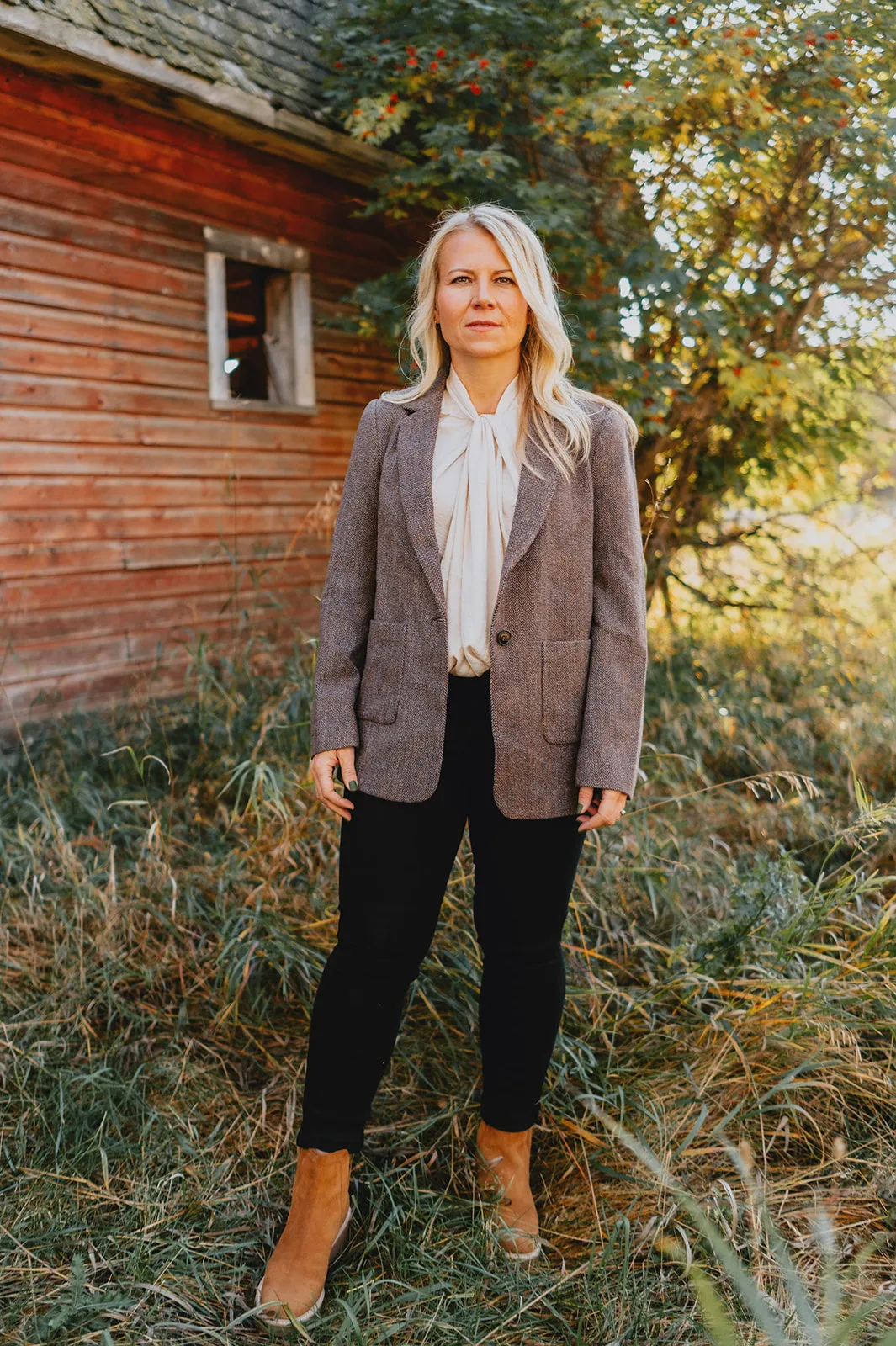 The Ava Tweed Jacket - Coffee