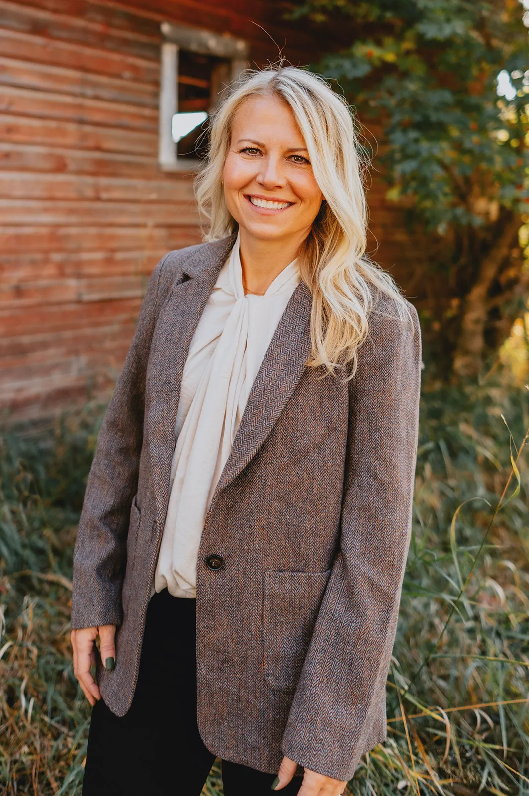 The Ava Tweed Jacket - Coffee