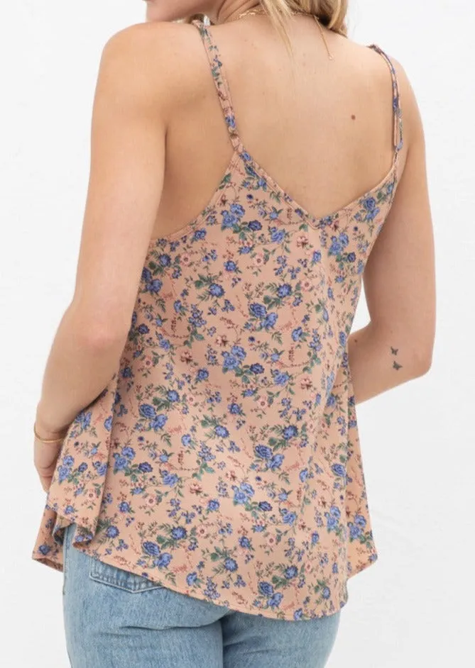 V-Neck Floral Sleevless Top