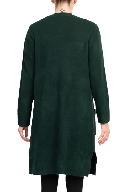 Velvet Heart Open Front Long Sleeve Ribbed Cuffs and Hem Knit Oversize Cardigan with Pockets