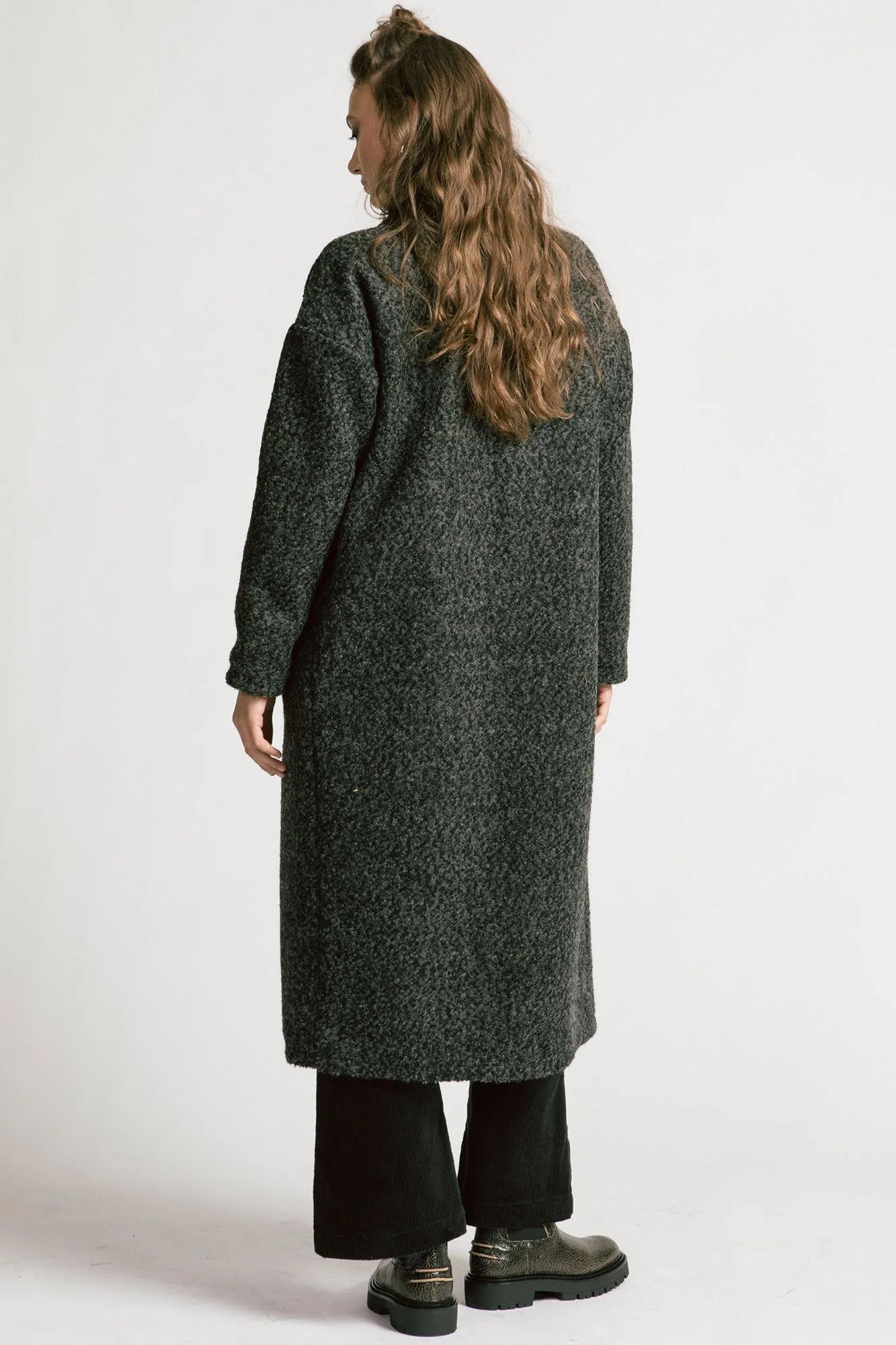 Viscount Coat Grey Bouclé