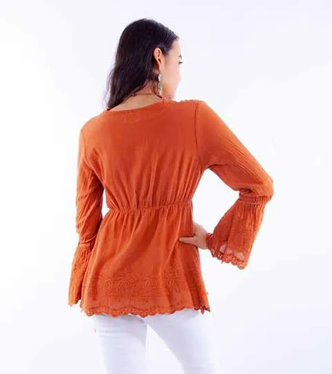 Women's Cantina Collection Top: Pullover Long Bell Sleeves