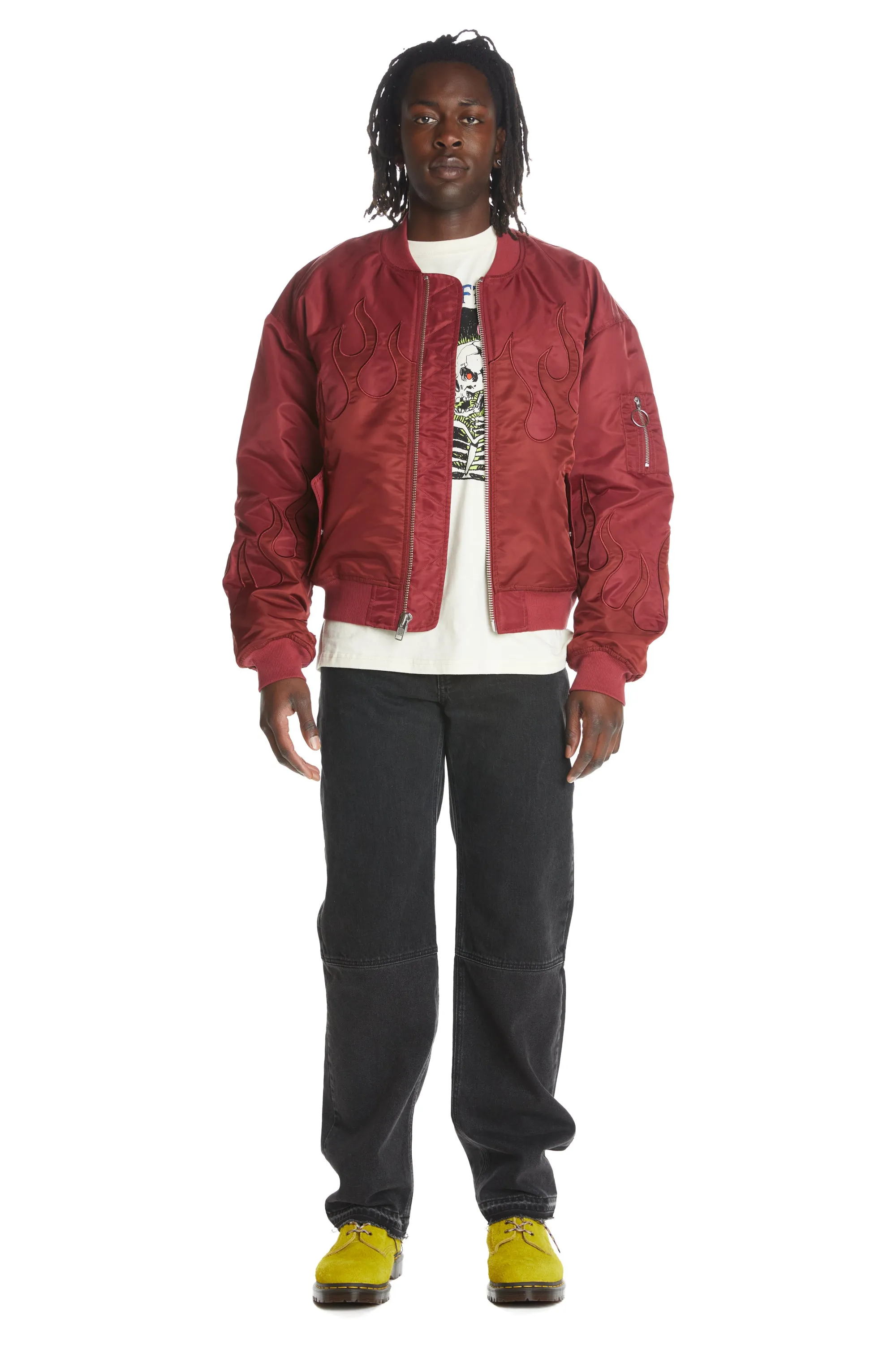 Zip Flames Bomber Jacket